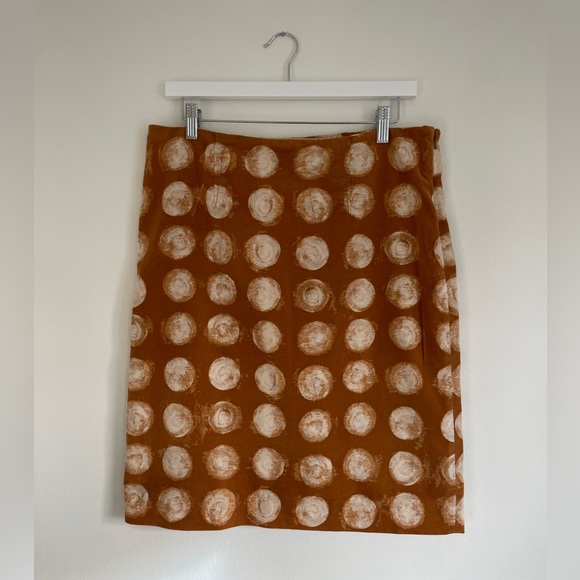 Maeve Dresses & Skirts - Maeve Tan and Cream Polka Dot Pencil Skirt